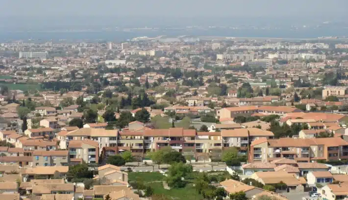 View over Gignac-la-Nerthe and the Marignane plain