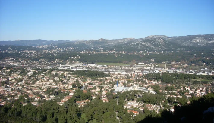 View over La Penne-sur-Huveaune and the Huveaune valley