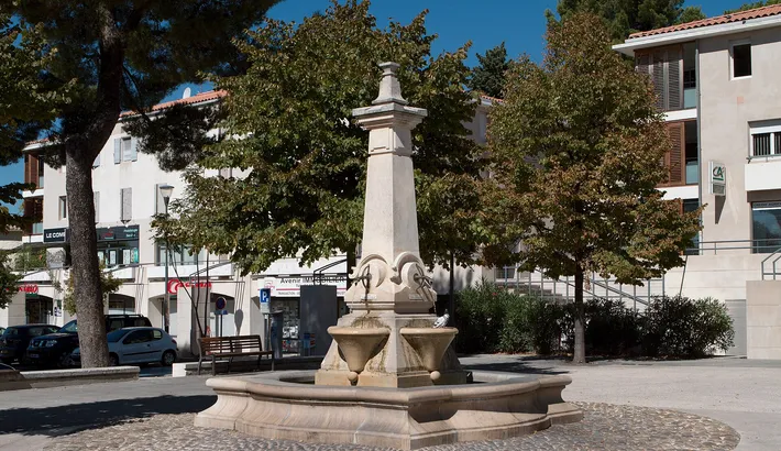 The fountain on the main square of Bouc-Bel-Air