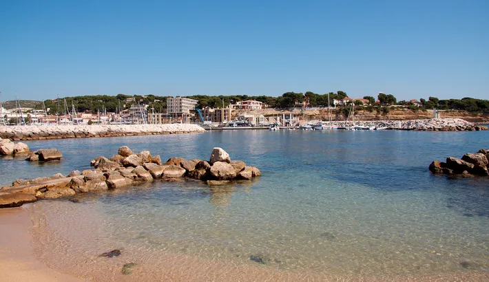 A cove with clear water in Carry-le-Rouet, on the Côte Bleue